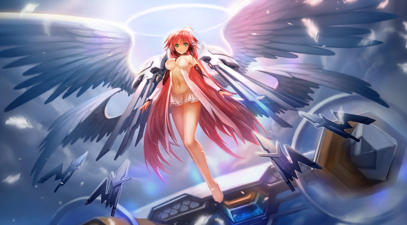 летающая девушка ангелойд Икарос из серила Падшая с небес Ангел прихоти