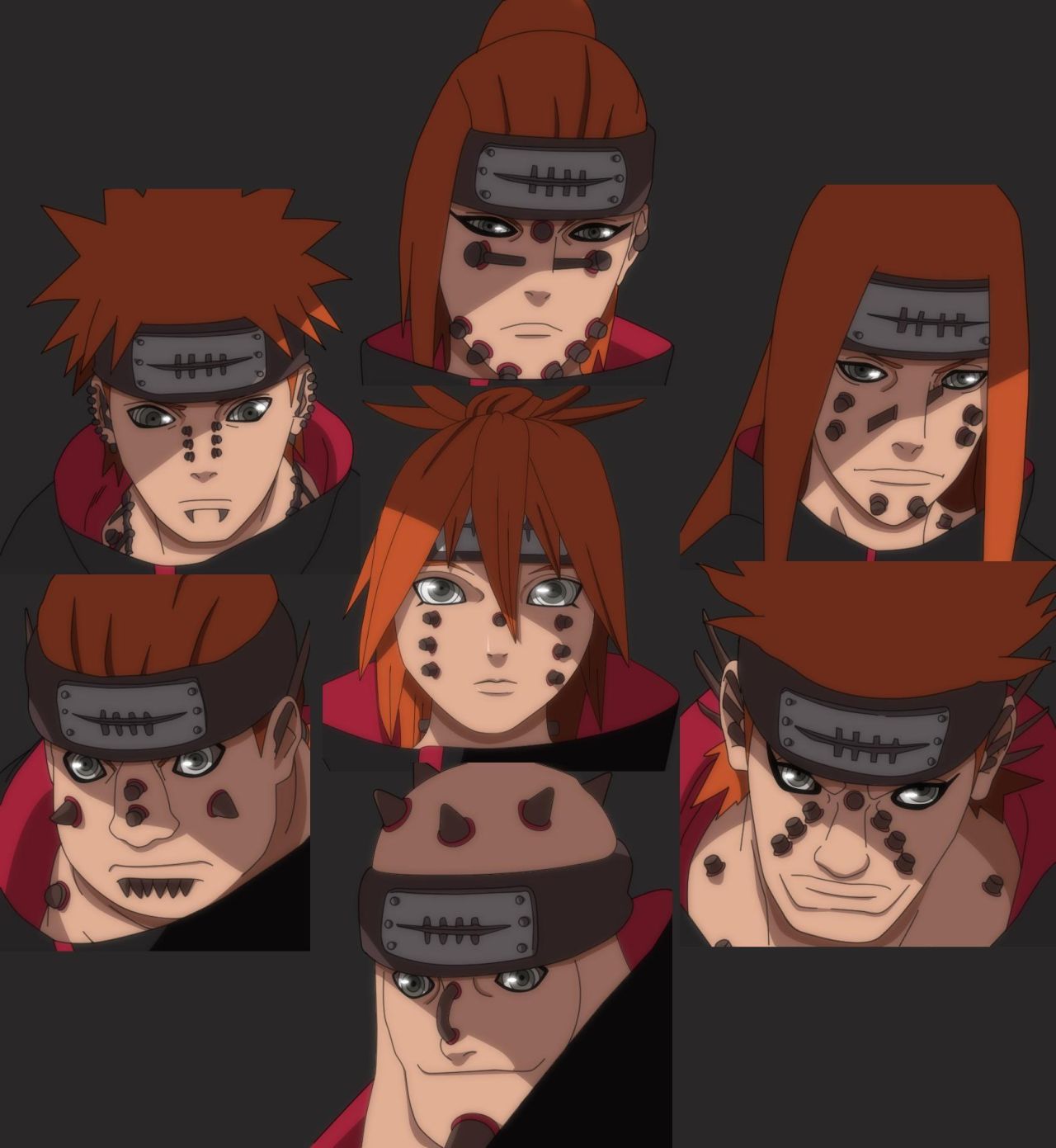 Шесть обличий пейна нагато из аниме Naruto Shippuuden