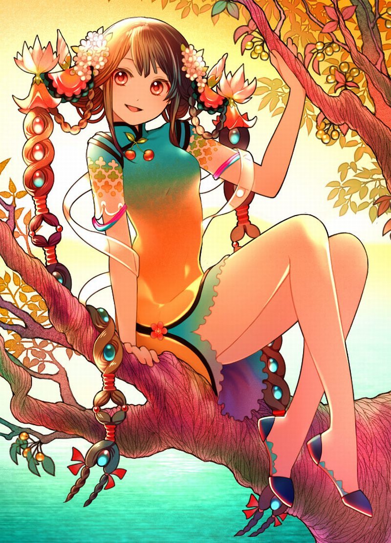 аниме девушка сидит на дереве ichihashi makoto