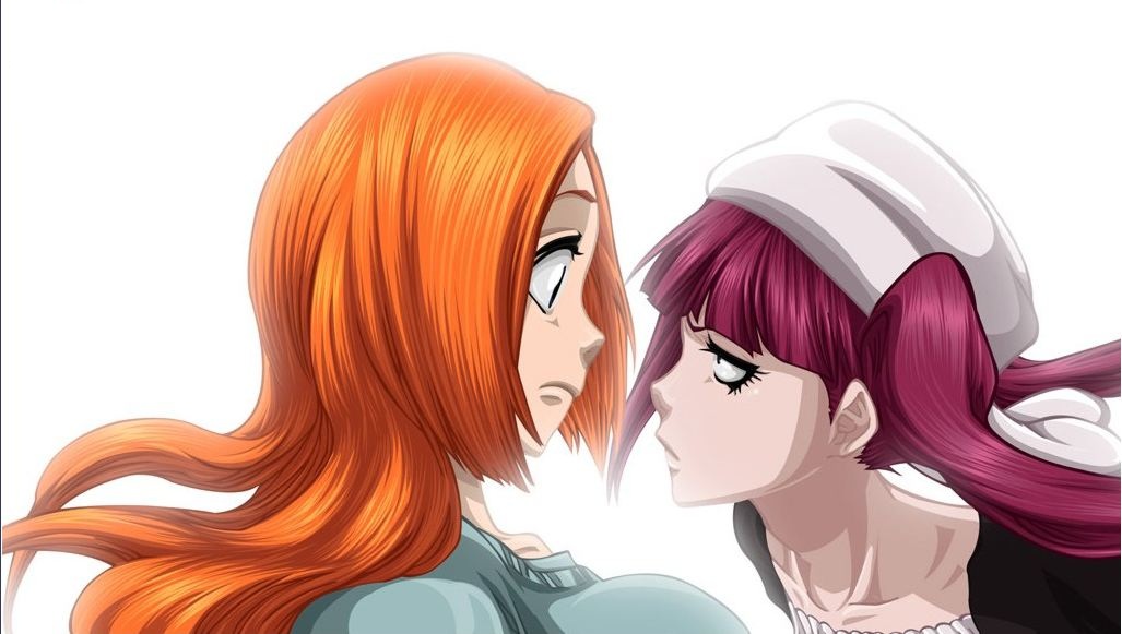 две девушки Докугамине Рирука и Иноэ Орихиме из аниме Блич