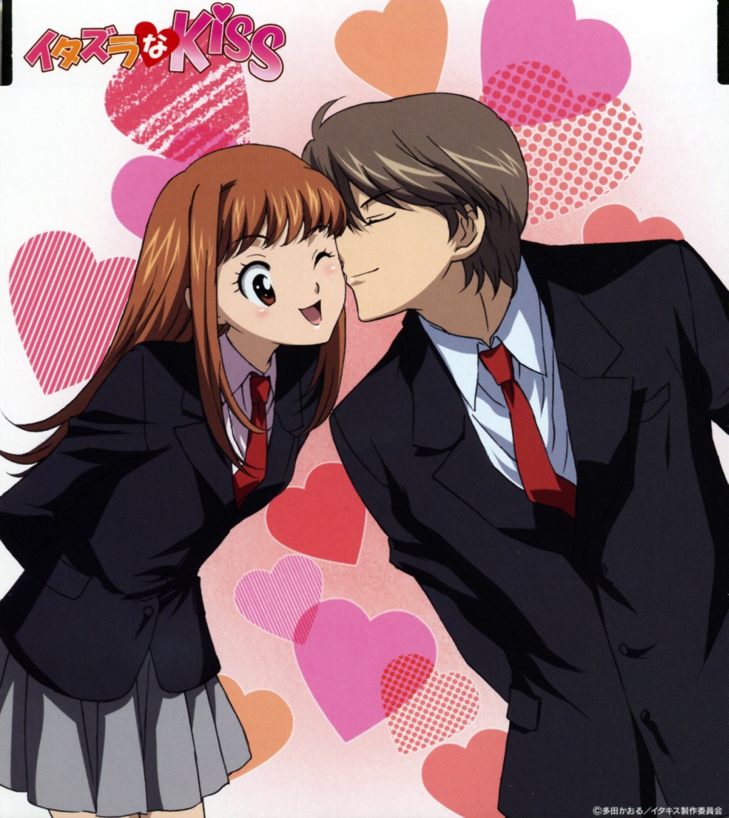парень нюхает девушку из аниме озорной поцелуй